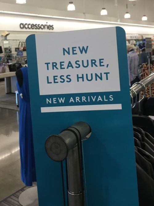 Great sign for your New Arrivals rack, suggests the TGtbT blog at TGtbT.blog